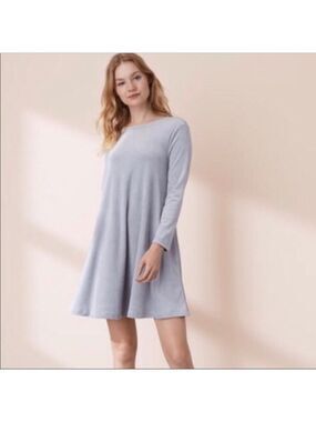 Lou & Grey Long Sleeve Velour Swing Dress Size L